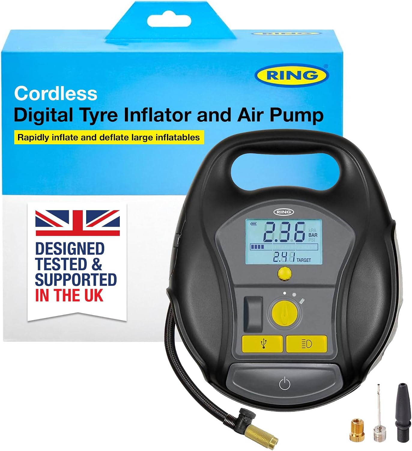 Detalle de RING TYREINFLATE GO 6 Cordless Tyre Inflator Air Compressor & Air Pump