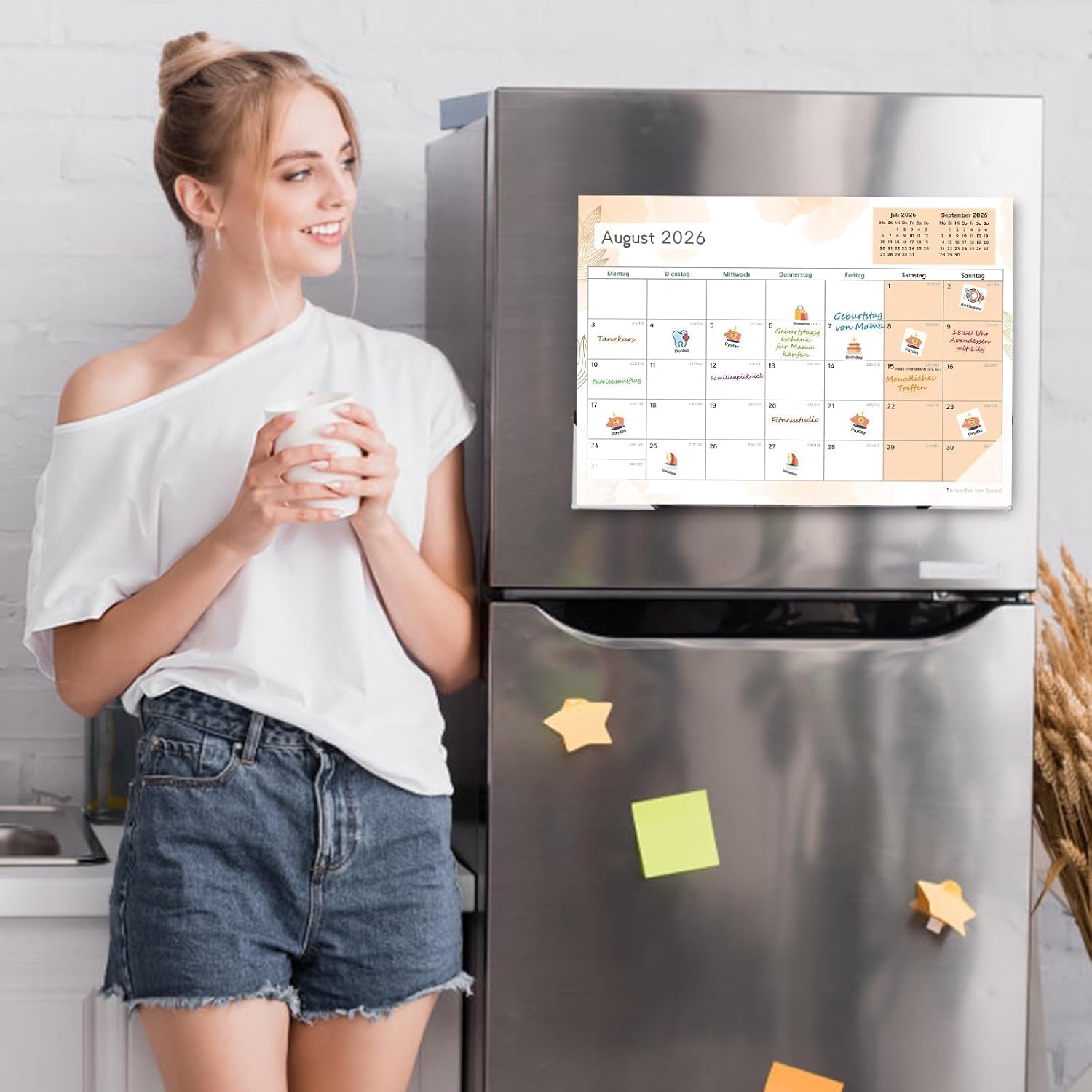 Thumbnail 4 de Koncci Magnet Kalender 2026 – 18‑Monate Kühlschrank‑Monatsplaner (Januar 2026 bis Juni 2027)