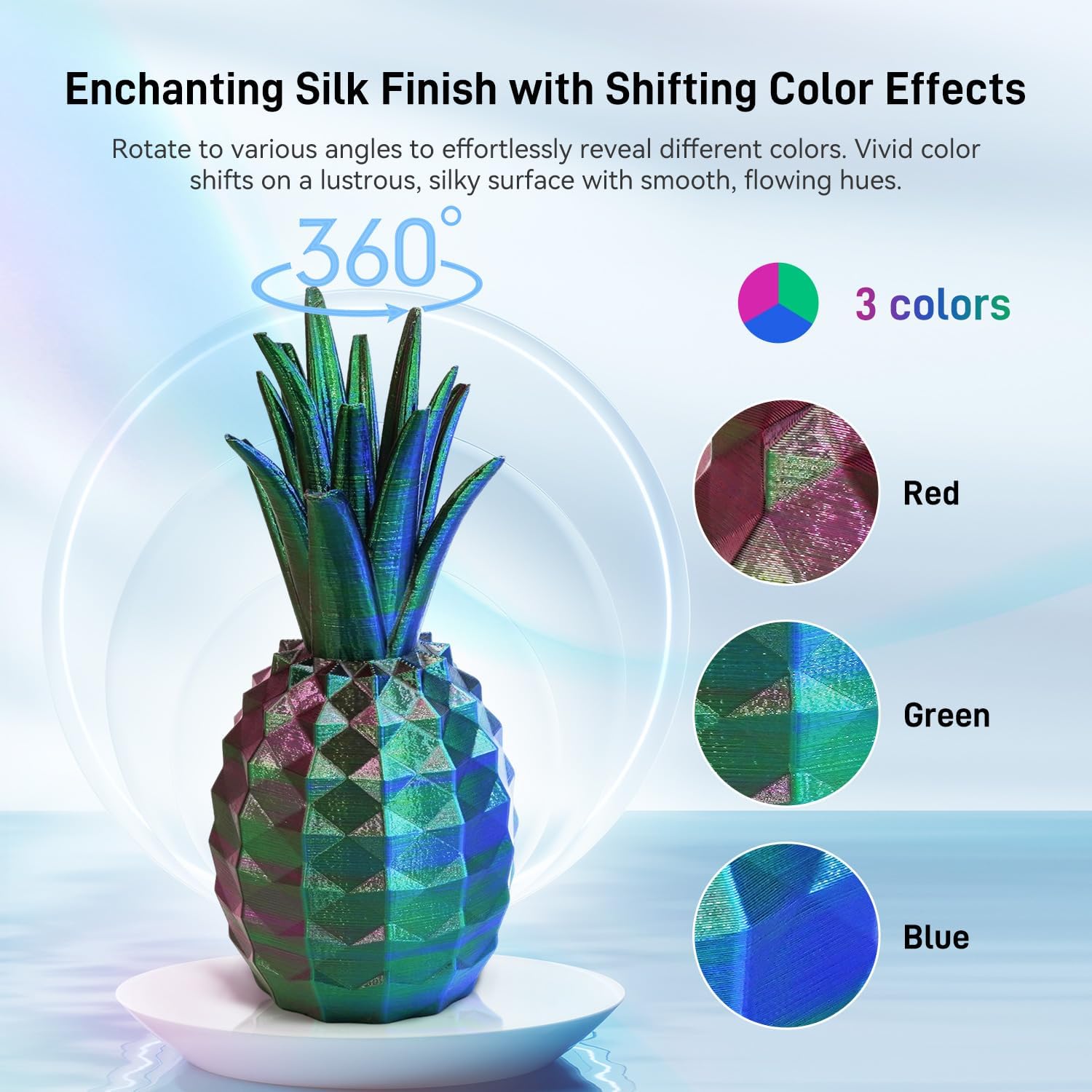 Detalle de FLASHFORGE Silk Tri-Color PLA Filament 1.75mm