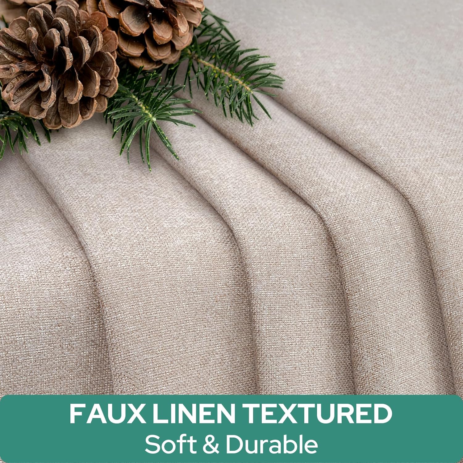 Thumbnail 3 de HOMEIDEAS 100% Natural Linen Blackout French Door Curtains (1 Panel) — Room Darkening Privacy Shade