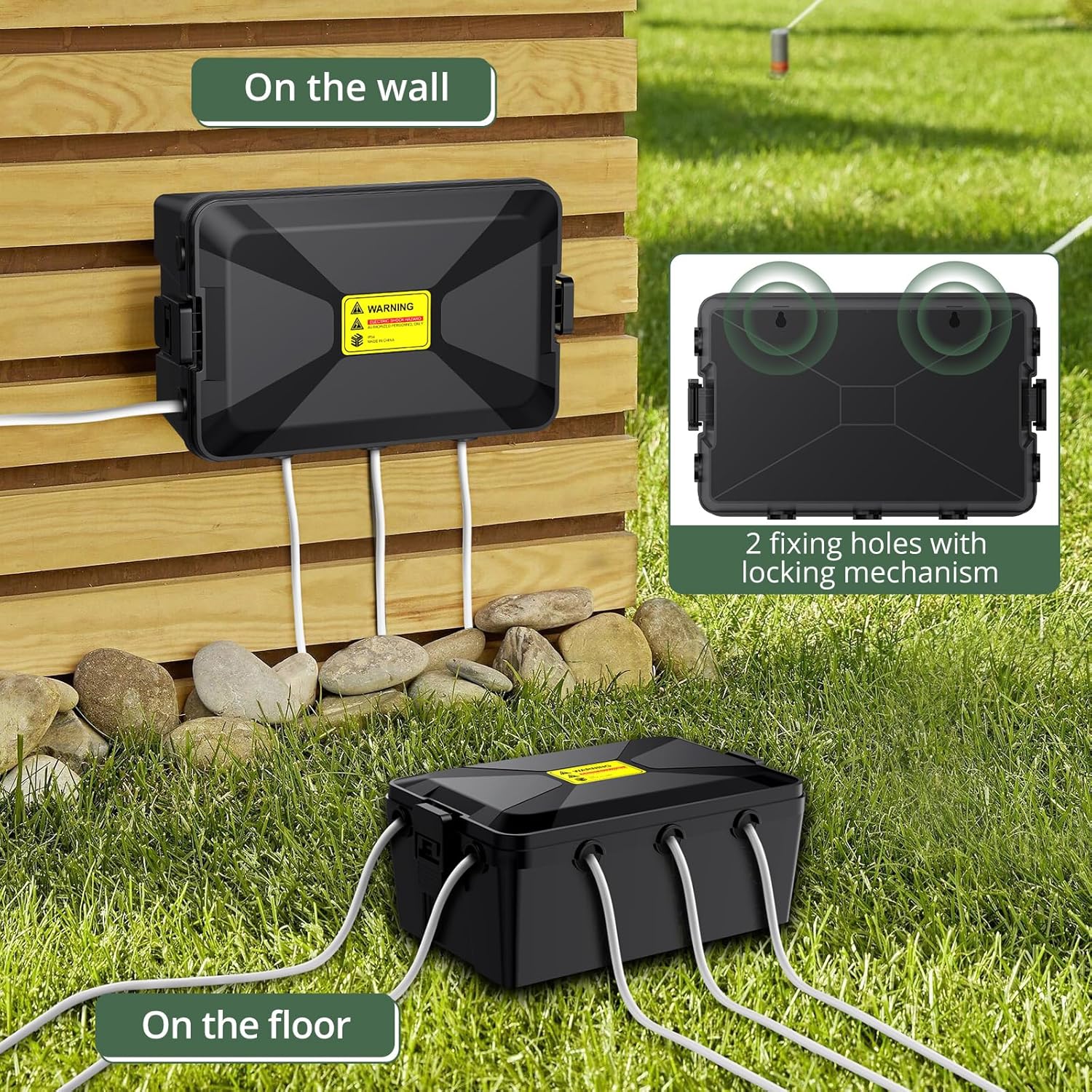 Thumbnail 6 de EYPINS Large Electrical Box (13.18” x 8.85” x 5.7”) – IP54 weatherproof junction box with 7 cable entries