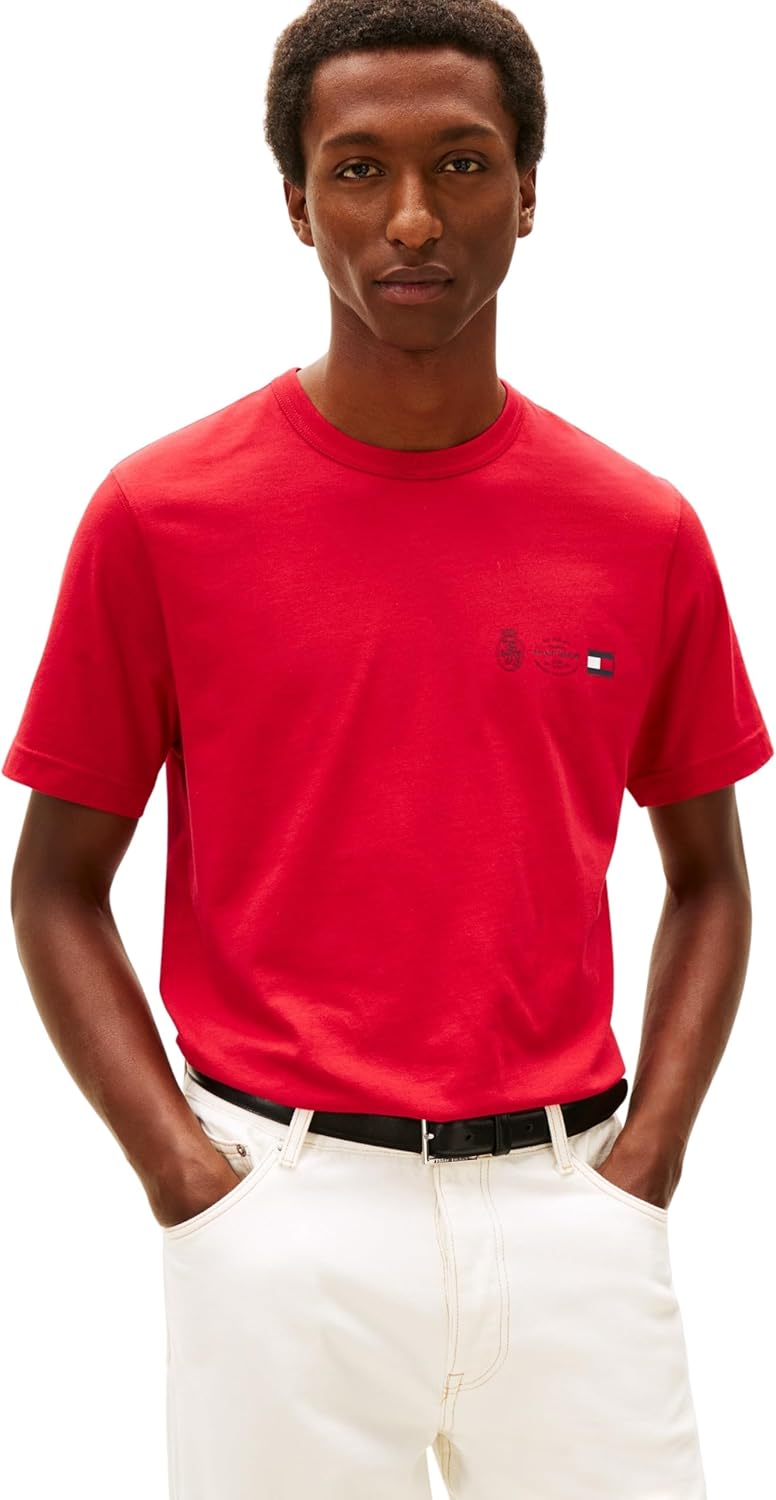 Thumbnail 6 de Tommy Hilfiger Herren T-Shirt Kurzarm Small Crest Outline mit Rundhalsausschnitt