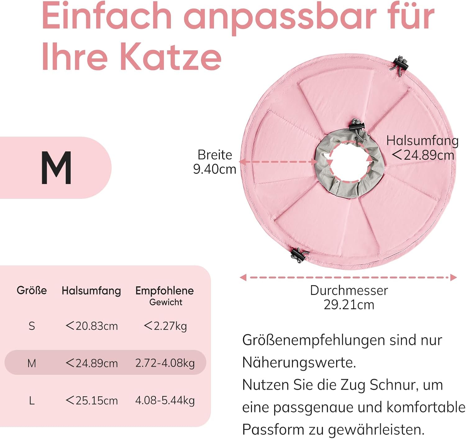 Thumbnail 5 de Supet Weiche Halskrause für Katzen – verstellbar, rosa Blume, Größe M