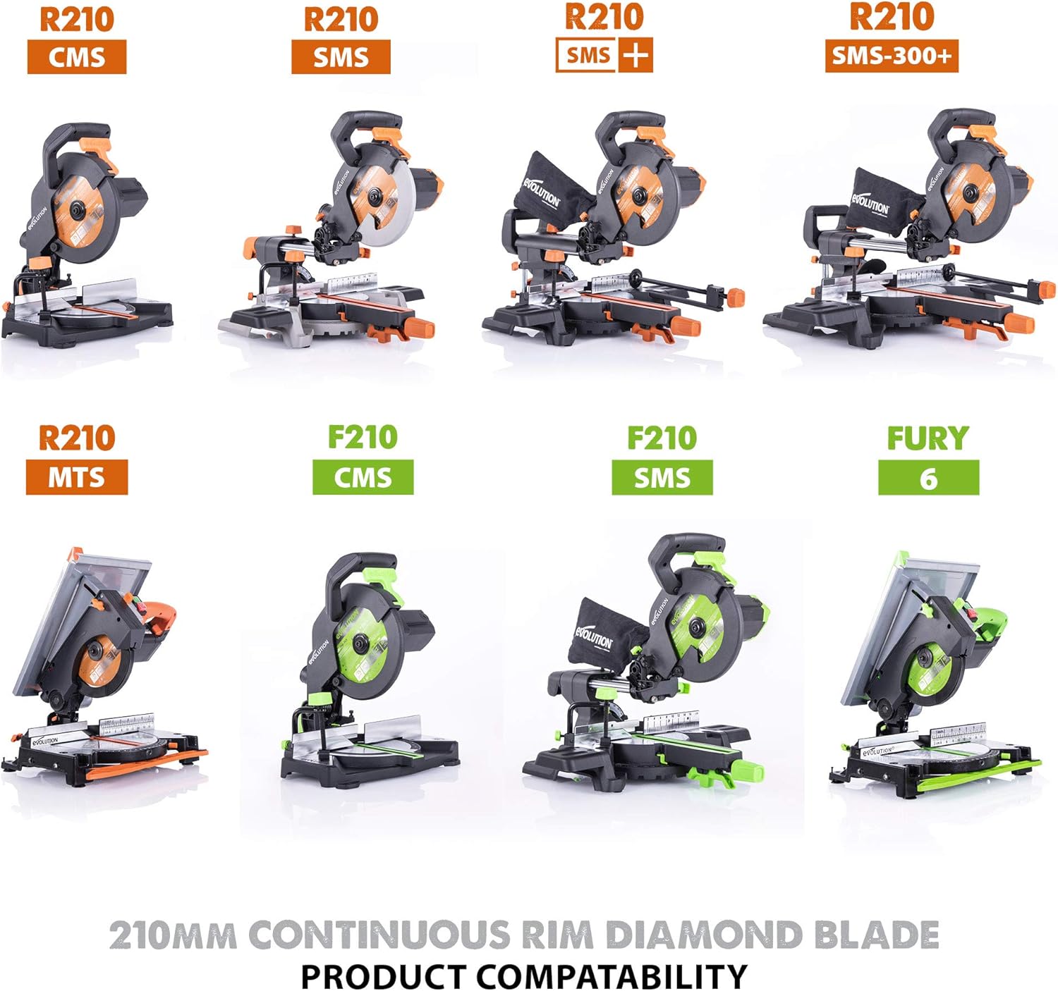 Detalle 1 de Evolution Power Tools Diamond Blade, 210 mm — adaptée pour tuiles et ardoise
