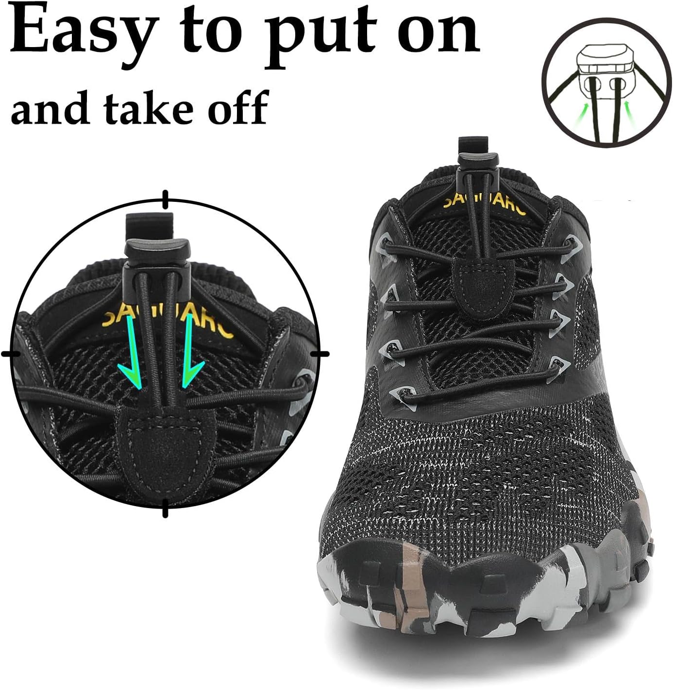 Detalle de SAGUARO Barfußschuhe Unisex – Breite Zehenbox, Zero-Drop, rutschfest und atmungsaktiv