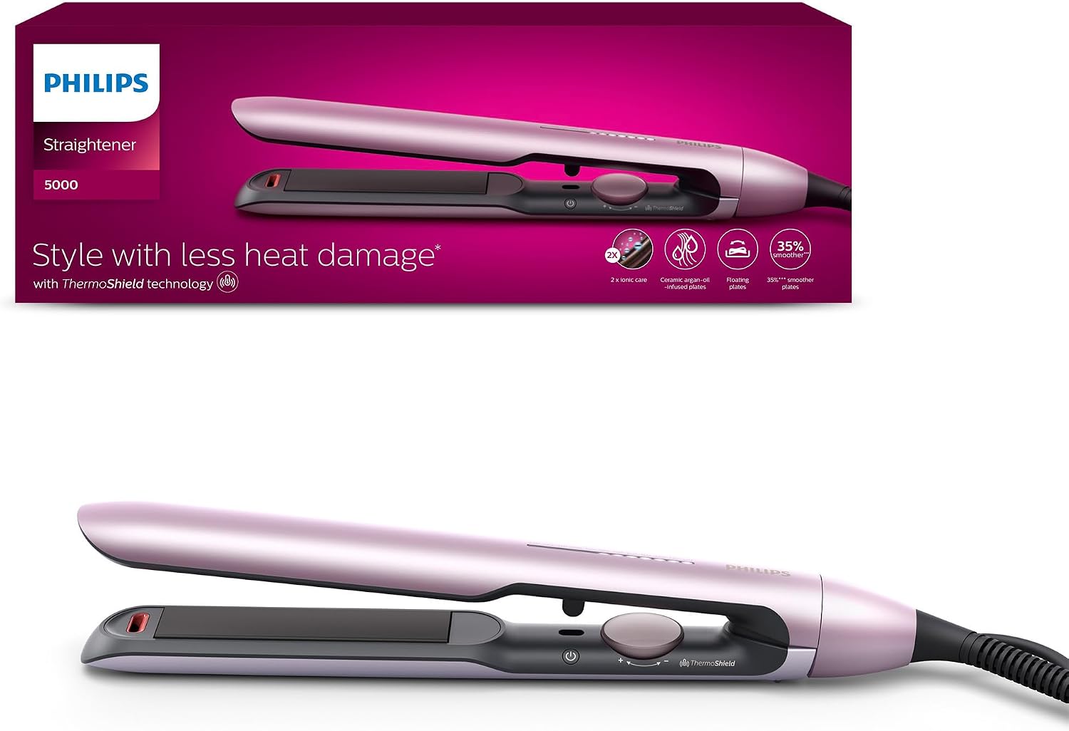 Detalle de Philips BHS530/00 HaarglĂ€tter ThermoShield đâ