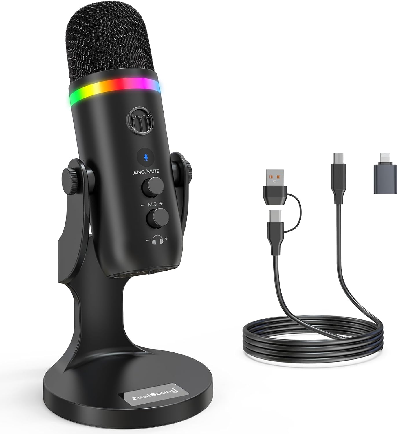 Detalle de Zealsound K66 Pro USB Kondensator-Mikrofon – Plug & Play für PC, Laptop, Gaming & Streaming