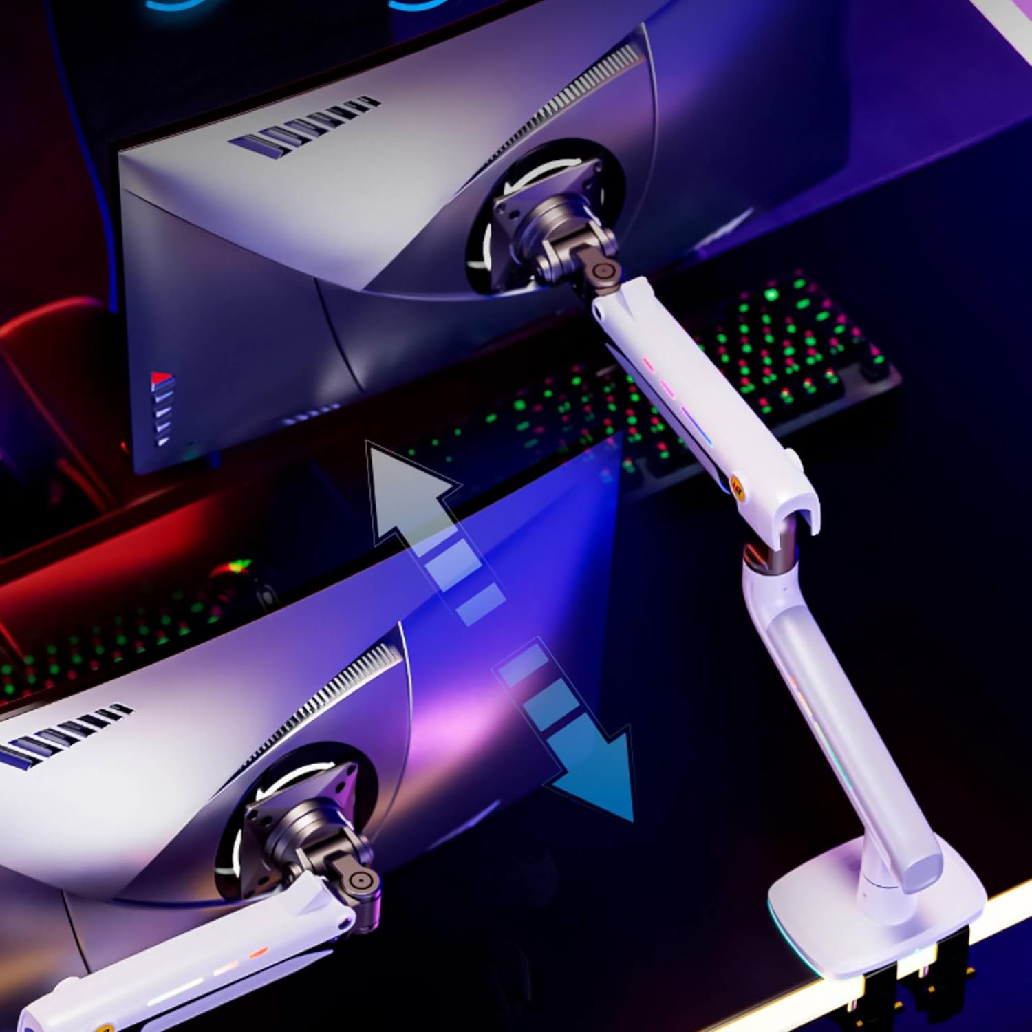 Thumbnail 6 de NB ERGONOMIC Braccio per monitor fino a 32–60 pollici bianco, ultrawide/curvi, VESA 75/100, carico fino a 20 kg