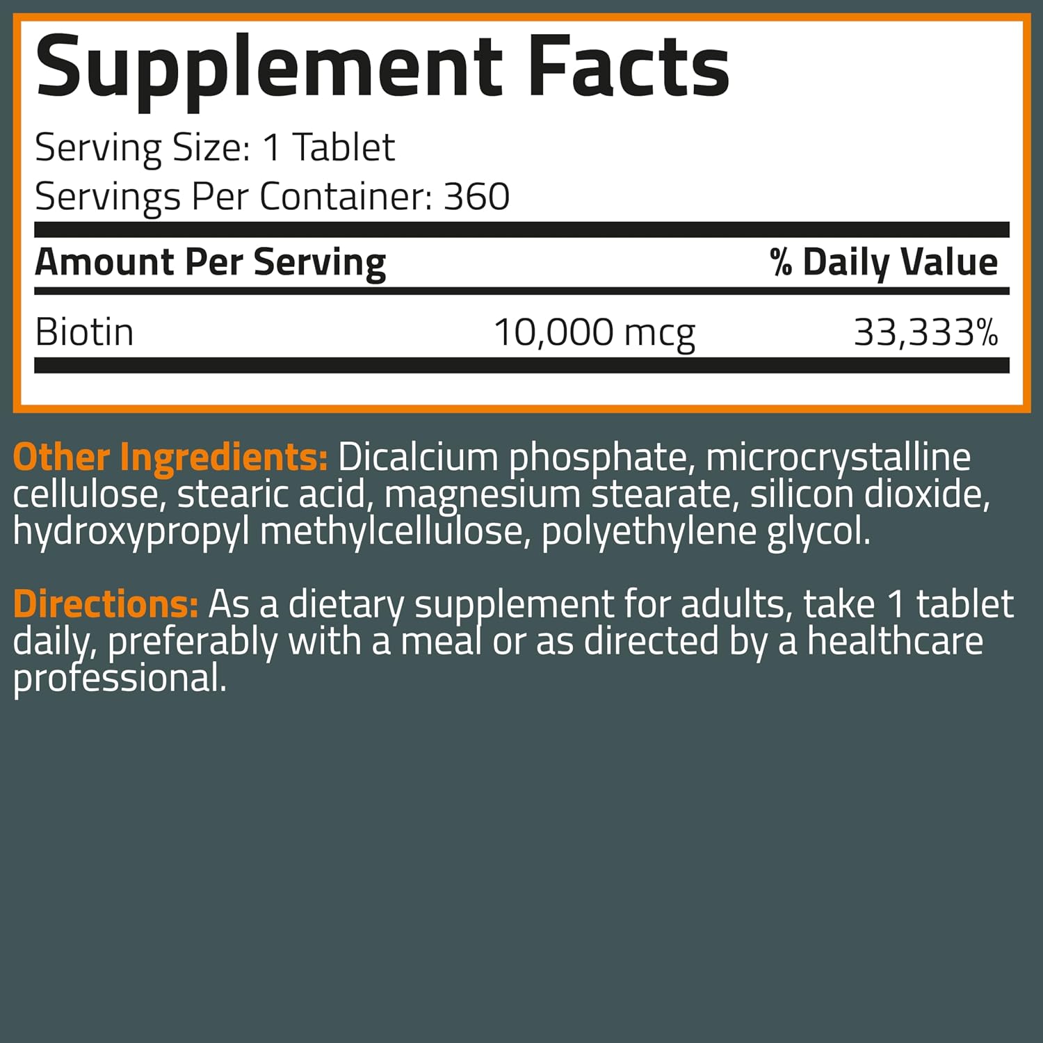Detalle de Bronson Biotin Supplement, 360 Tablets