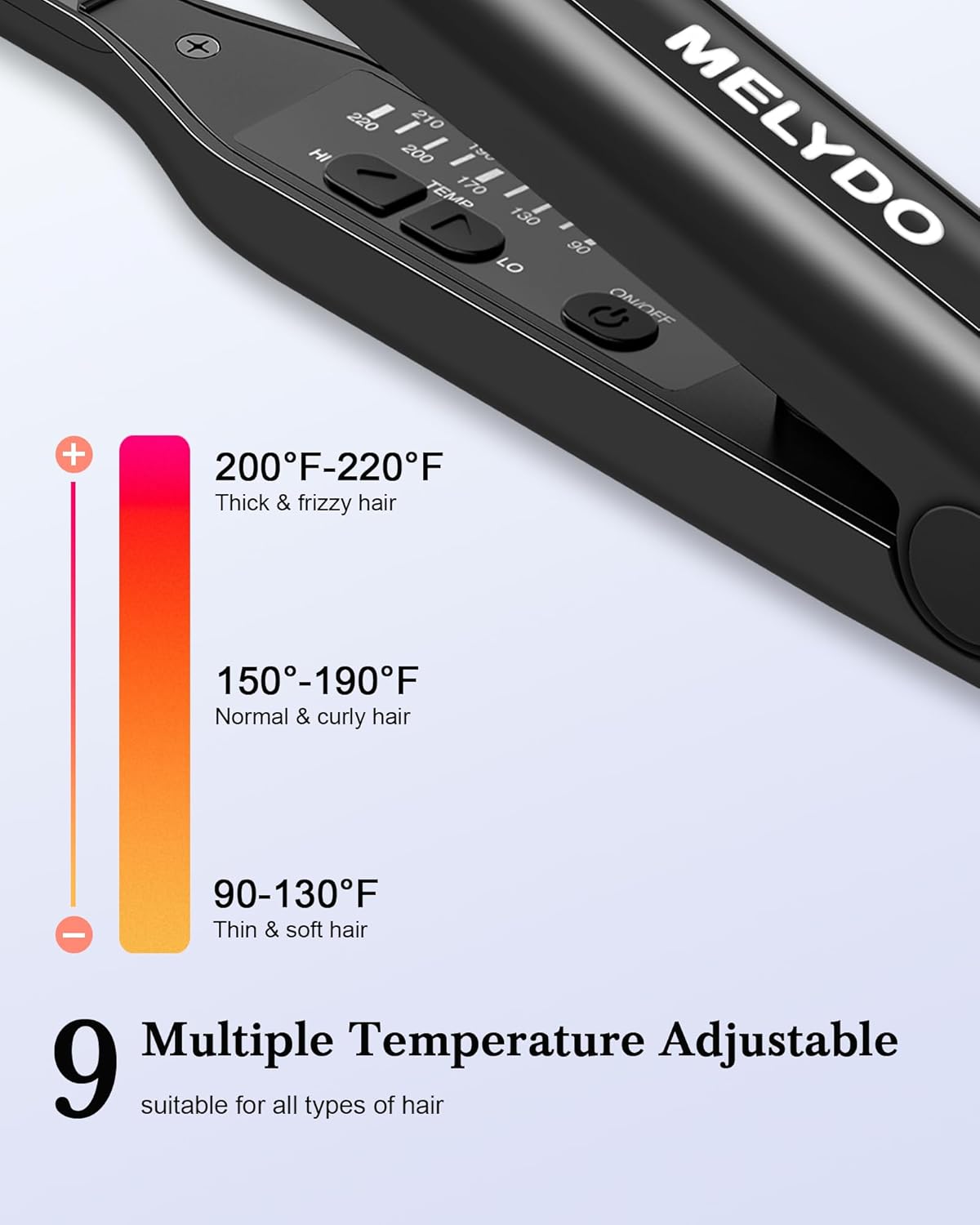 Detalle 2 de MELYDO Mini Glätteisen 90 bis 220 °C