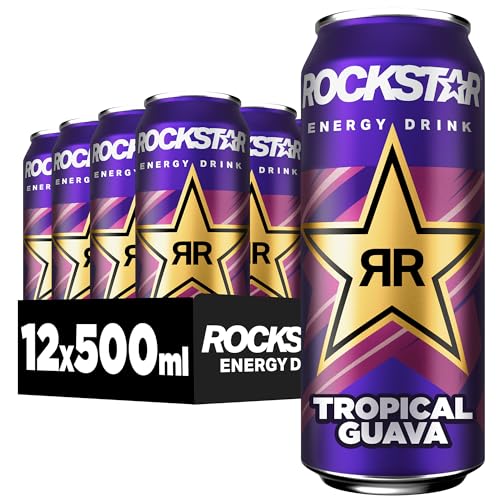 Rockstar Energy Drink Tropical Guava Geschmack – 12x500 ml koffeinhaltig (Punched Guava)
