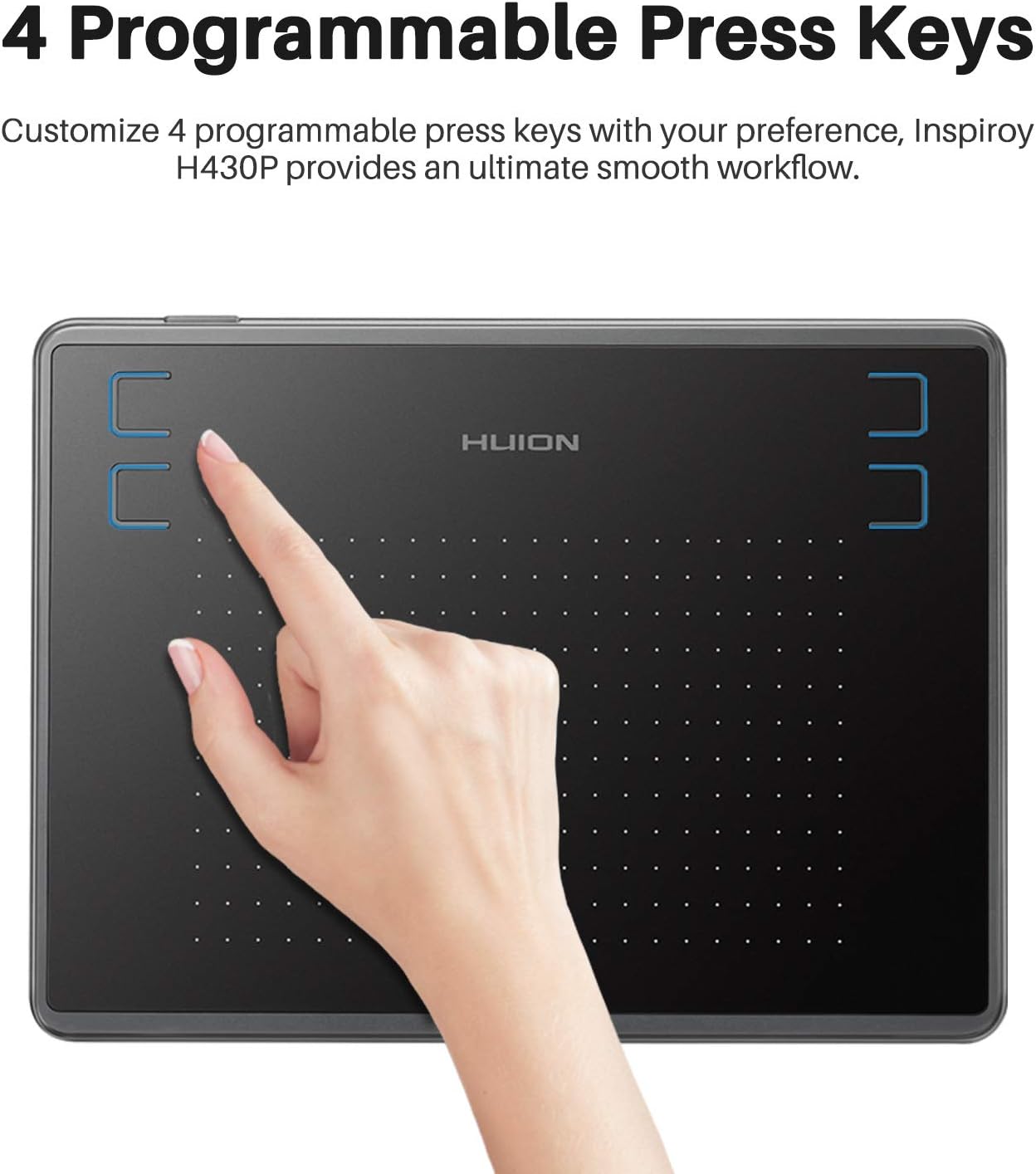 Detalle 1 de HUION Inspiroy H430P Drawing Tablet, 4.8 x 3-inch, 4,096-level pressure