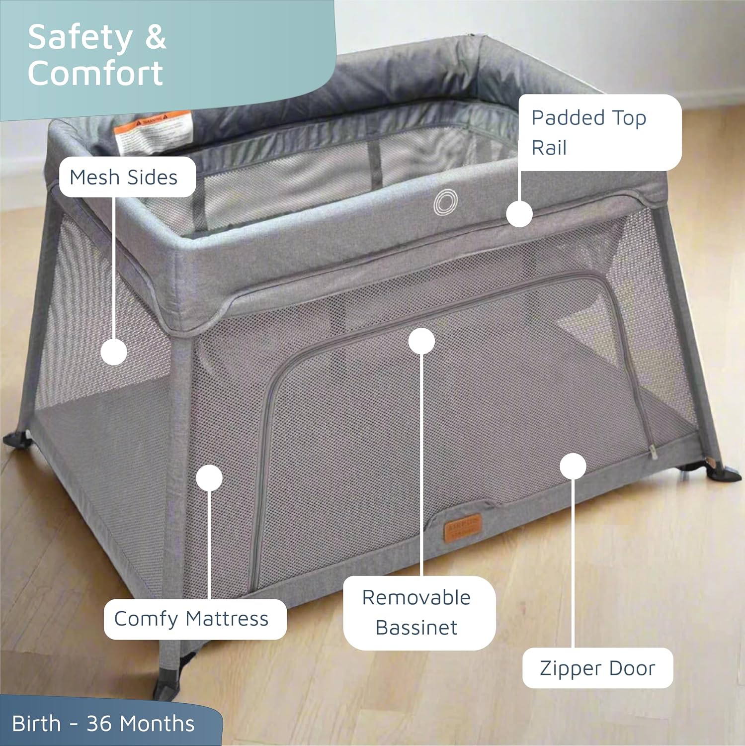 Thumbnail 6 de Venture Airpod Travel Cot Lightweight foldable cot 0–3 years