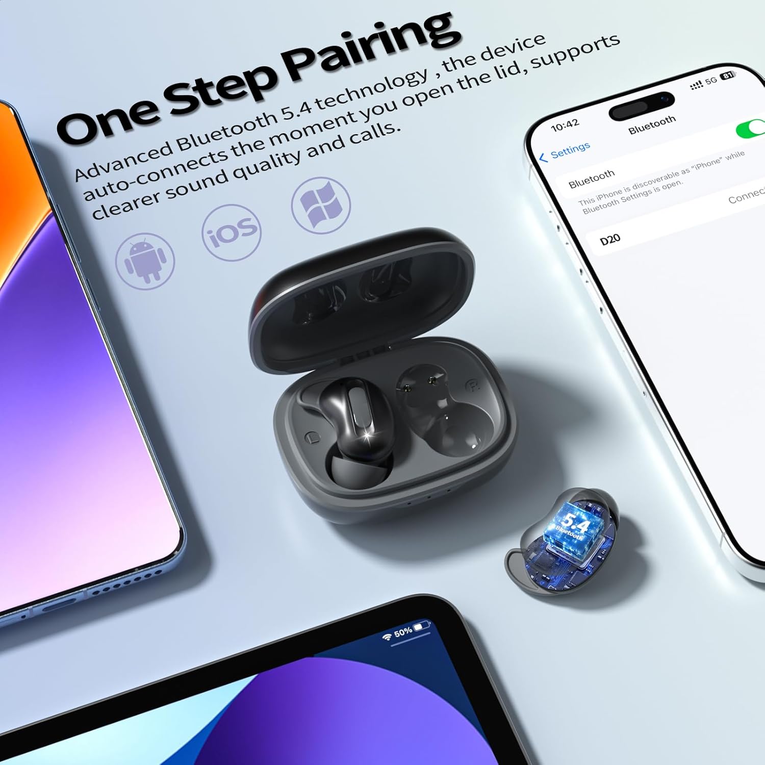 Thumbnail 4 de Wireless Earbuds with ANC and Sleep Mode for Side Sleepers