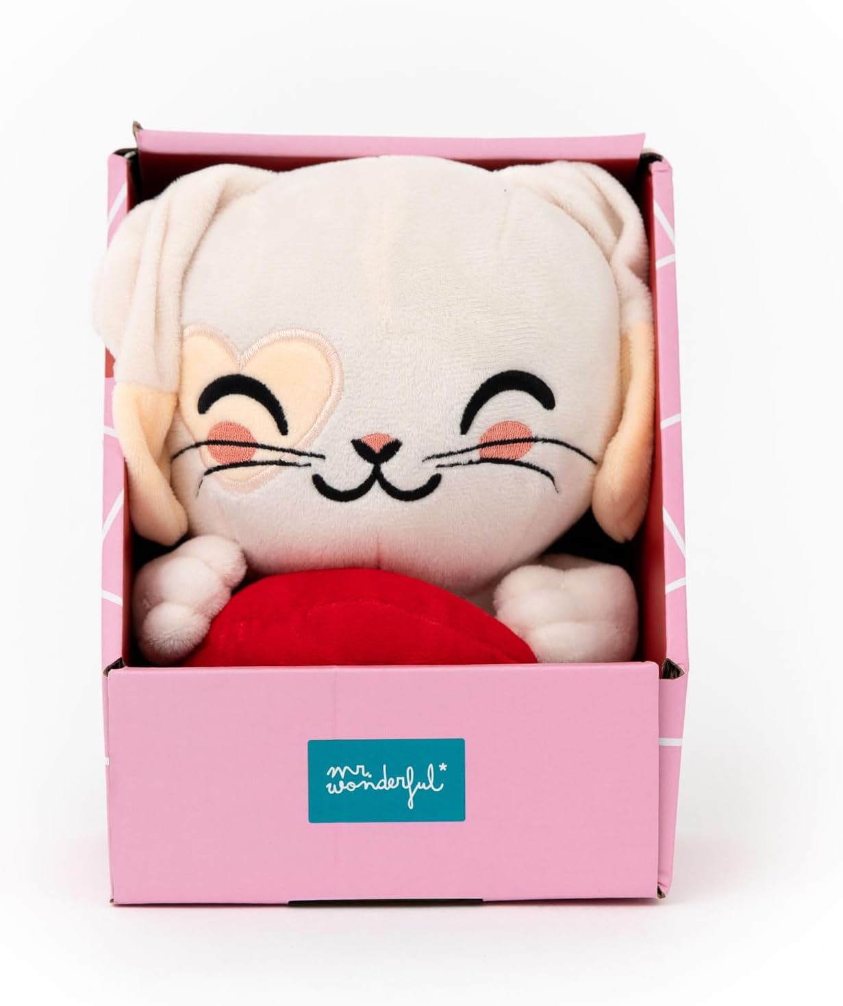 Detalle de Mr. Wonderful – Peluche Lapin avec Cœur : douceur et gaieté pour un cadeau romantique