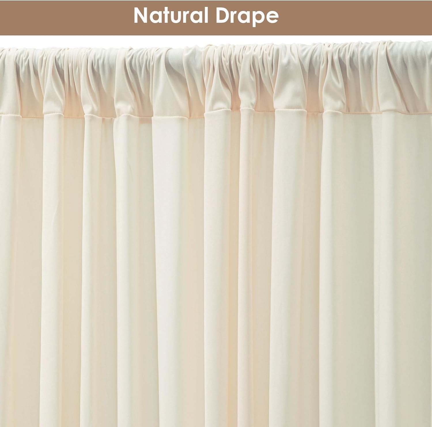 Thumbnail 4 de ESGOTBME 20x10ft Wrinkle-Free Ivory Backdrop Curtain (4 Panels, Soft Drape for Parties & Photography)
