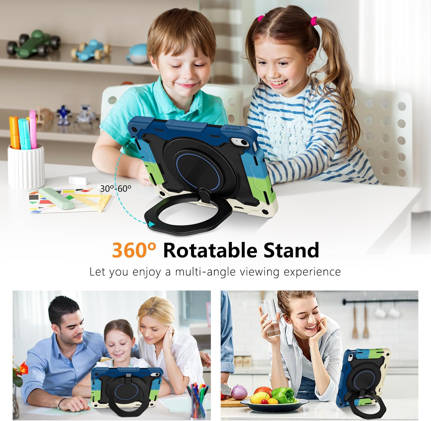 Thumbnail 1 de ROISKIN Case for iPad A16 11th/10th Gen (2025/2022) with HD Screen Protector – Navy Blue