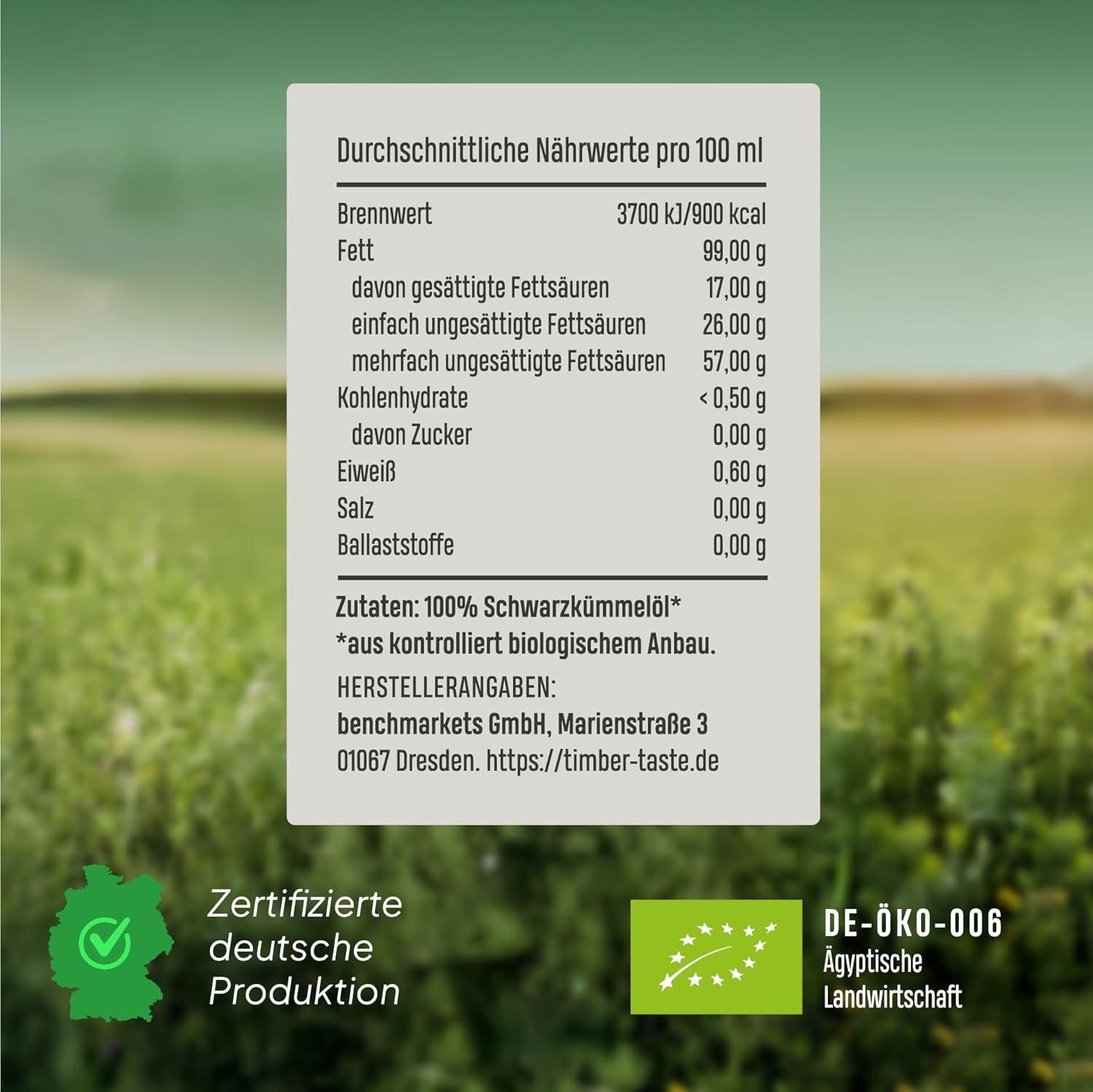 Thumbnail 1 de Kaltgepresstes Schwarzkümmelöl Bio (ungefiltert) – 4×250 ml, 250 ml im 4er-Pack