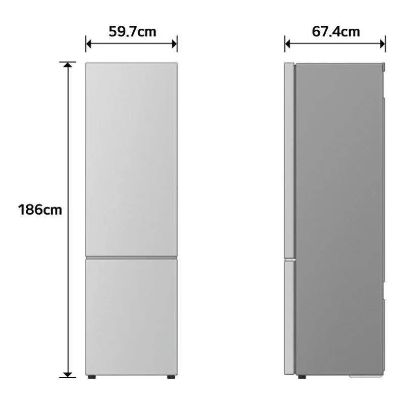 Thumbnail 1 de Frigorífico Combi LG GBBS312APY Total No Frost: 186 cm, 333 L, Plata, con WiFi IA
