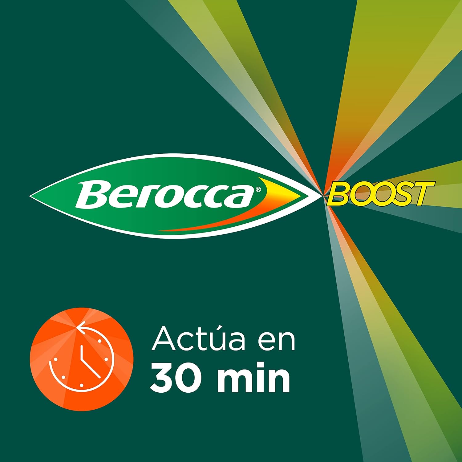 Detalle 2 de Berocca Boost Complejo de Vitaminas y Minerales con cafeína y guaraná natural (30 comprimidos efervescentes)