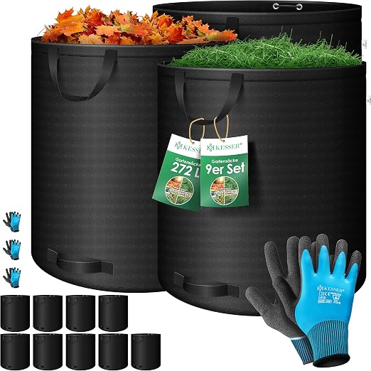Detalle de KESSER® Set de sacos de jardín resistentes y plegables