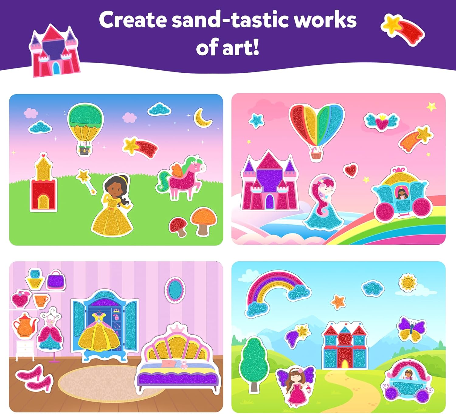 Thumbnail 6 de Skillmatics Sand Art Activity – Mess-Controlled Unicorn & Princess Craft Kit