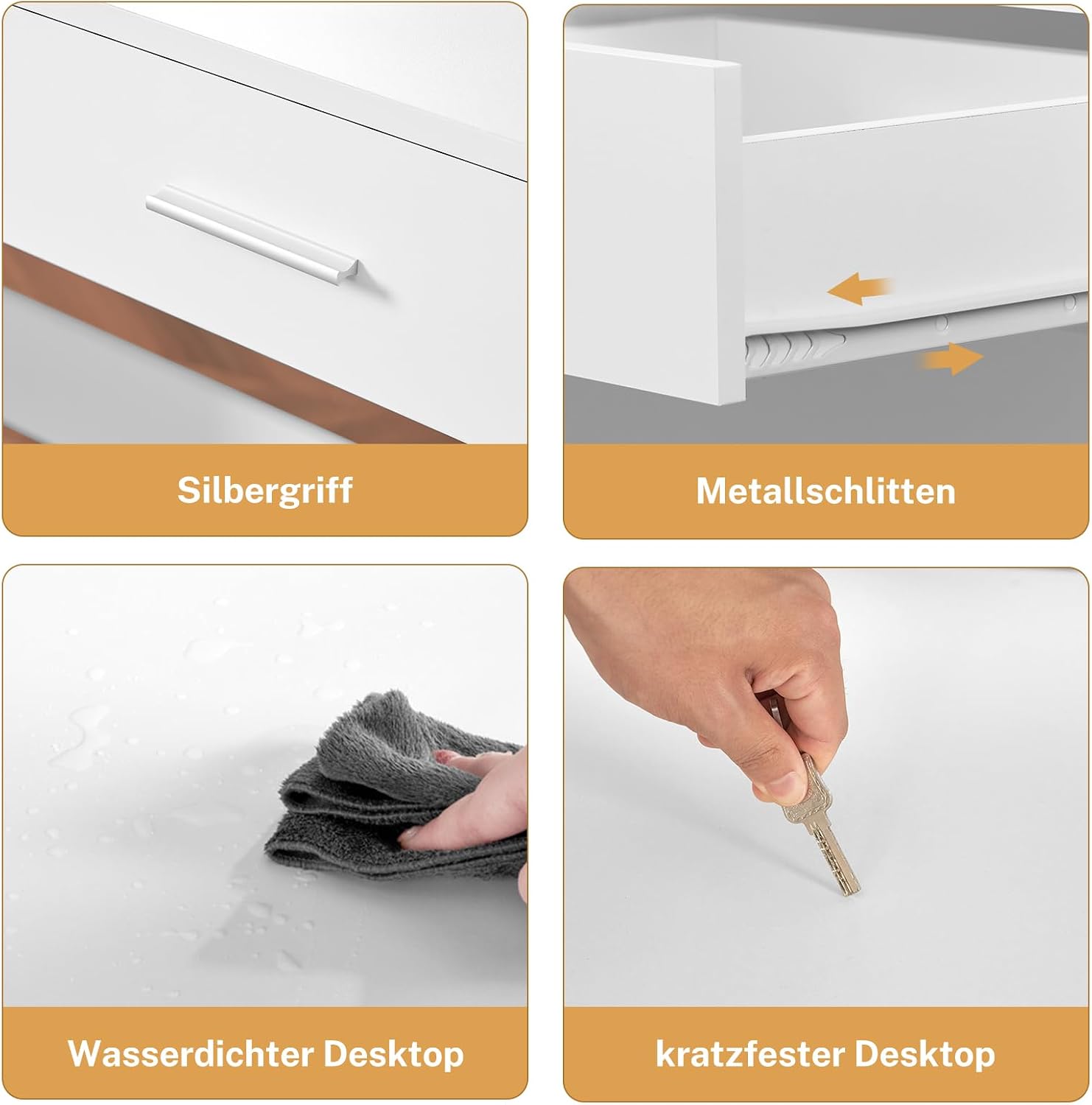 Thumbnail 6 de TEENFON ENSTA020WDN-ZF Dressing Table with LED Mirror, 7 Drawers and Charging Station