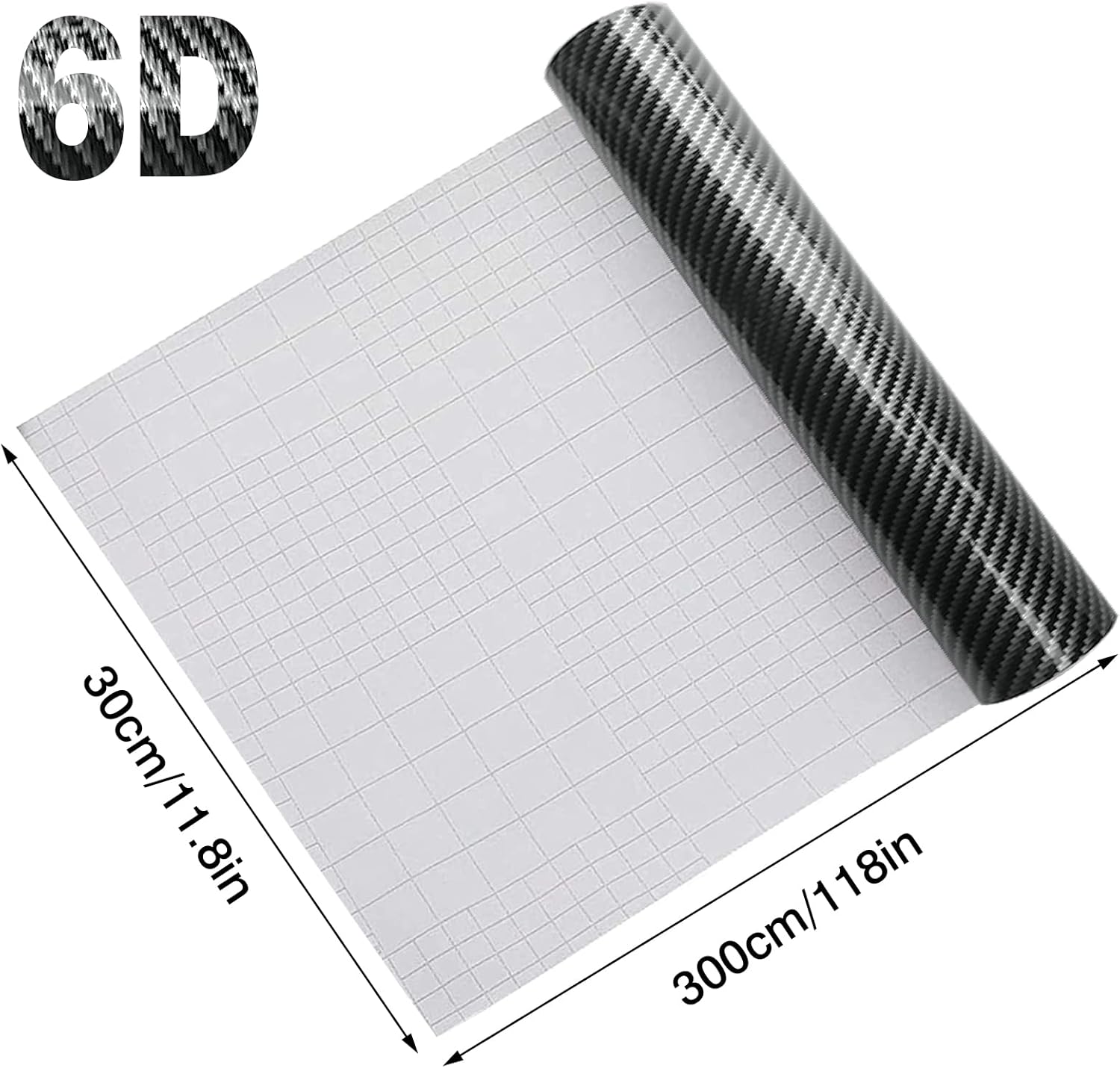 Thumbnail 1 de High Glossy Carbon Fibre Vinyl Wrap 30 x 300cm