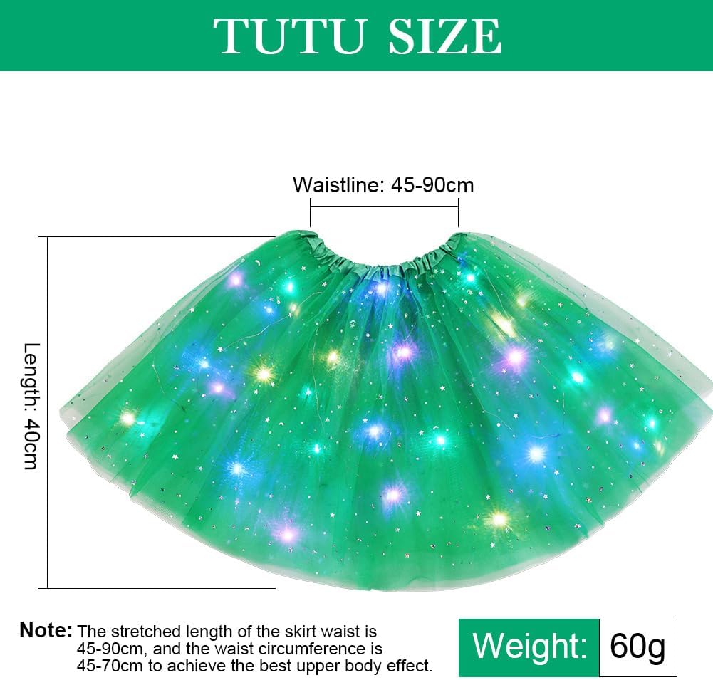 Detalle 2 de URAQT Gonna Tulle LED per Bambina con 3 modalità di illuminazione e cintura elastica