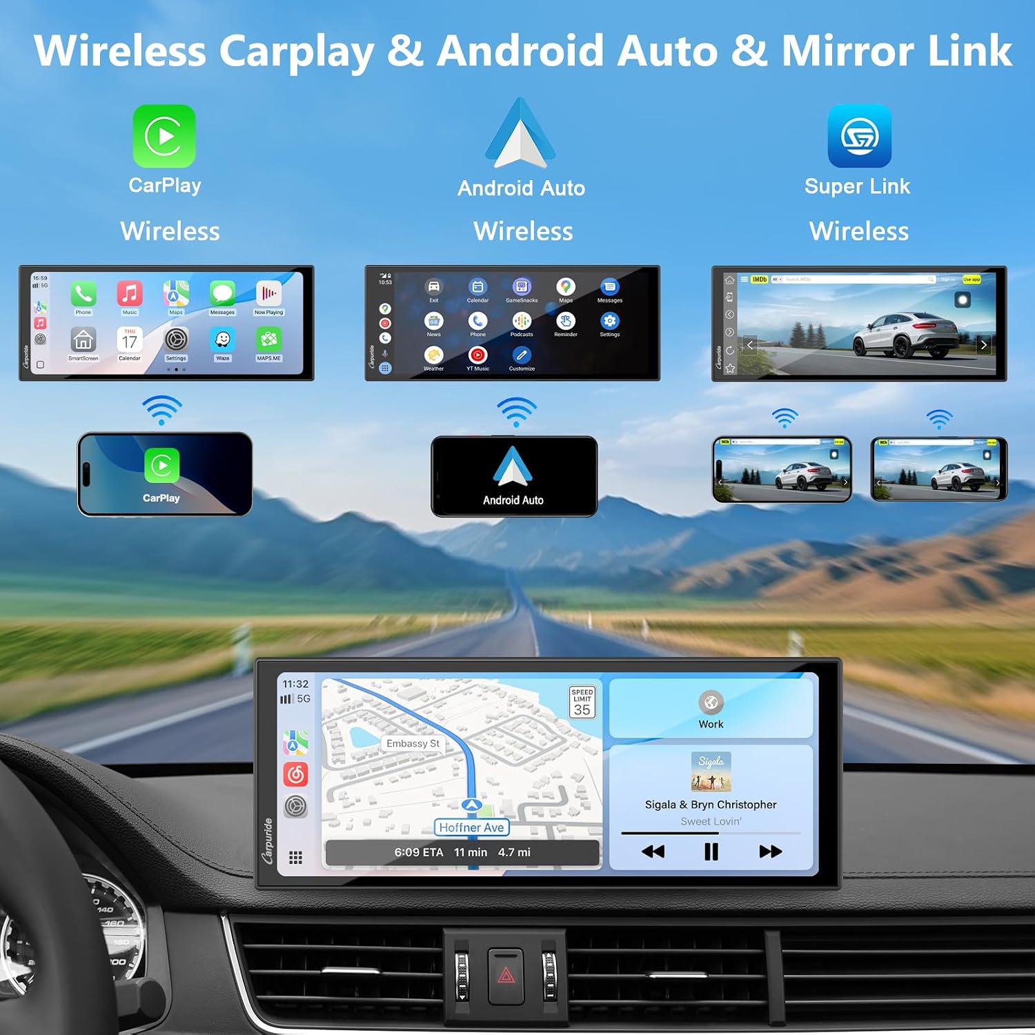 Detalle de Carpuride W125S wireless CarPlay 11.26 inch