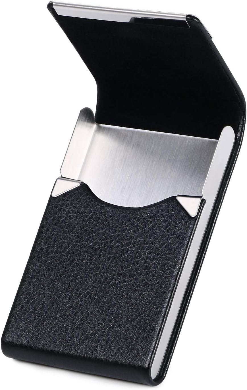 Detalle de flintronic Porta biglietti da visita in pelle PU con fibbia magnetica 👔