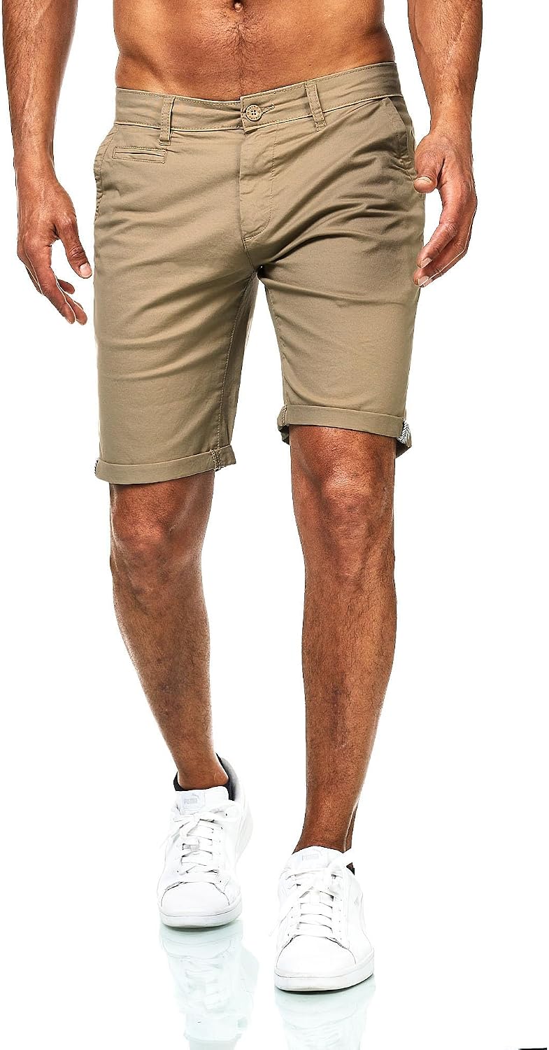 Detalle de D’MARO Herren Chino Shorts Slim Fit – Sommerhose mit Stretch