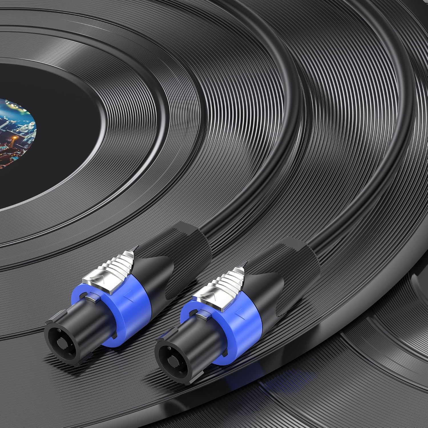 Detalle 2 de Jumwa 2pack 50m Speakon Cables with Twist Lock for Audio Amplifier – 15AWG, 2-Wire Speaker Cables for DJ/PA