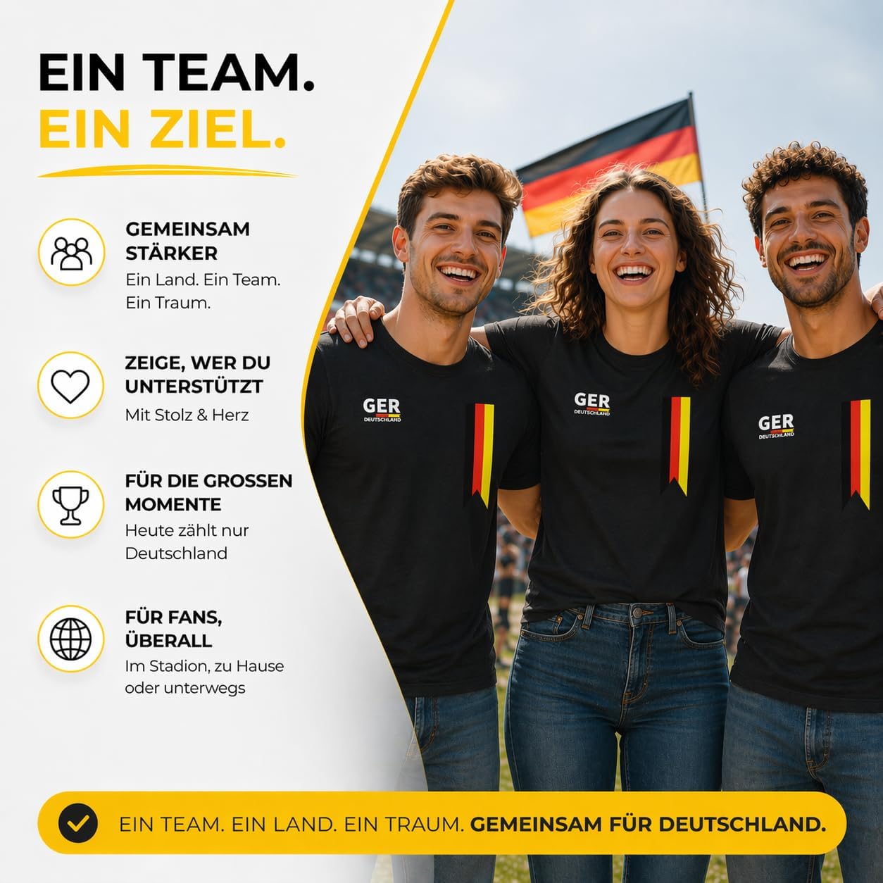 Detalle de ATHLEJOY Deutschland WM 2026 Trikot – Herren & Damen | Fanartikel zur Fußball-Weltmeisterschaft 2026