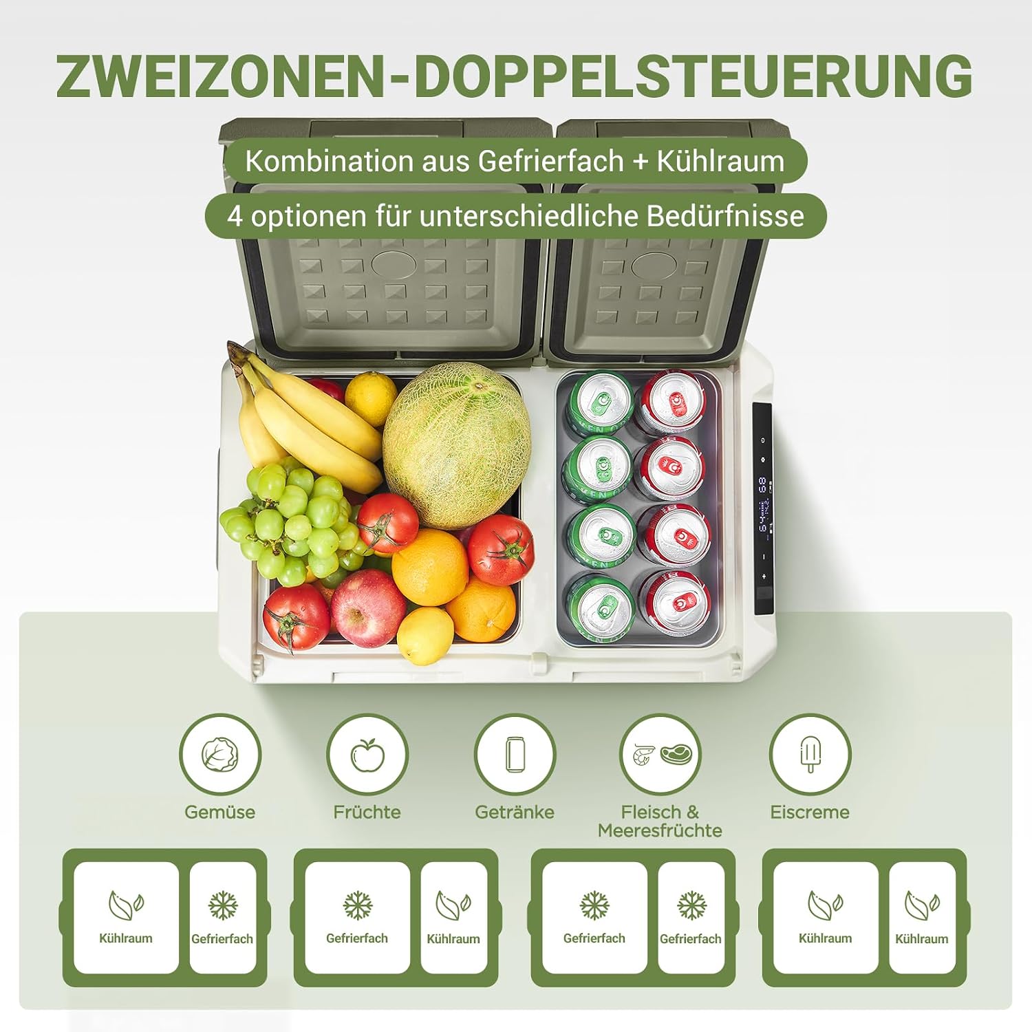 Detalle de AAOBOSI Kompressor-Kühlbox 40L Dual Zone