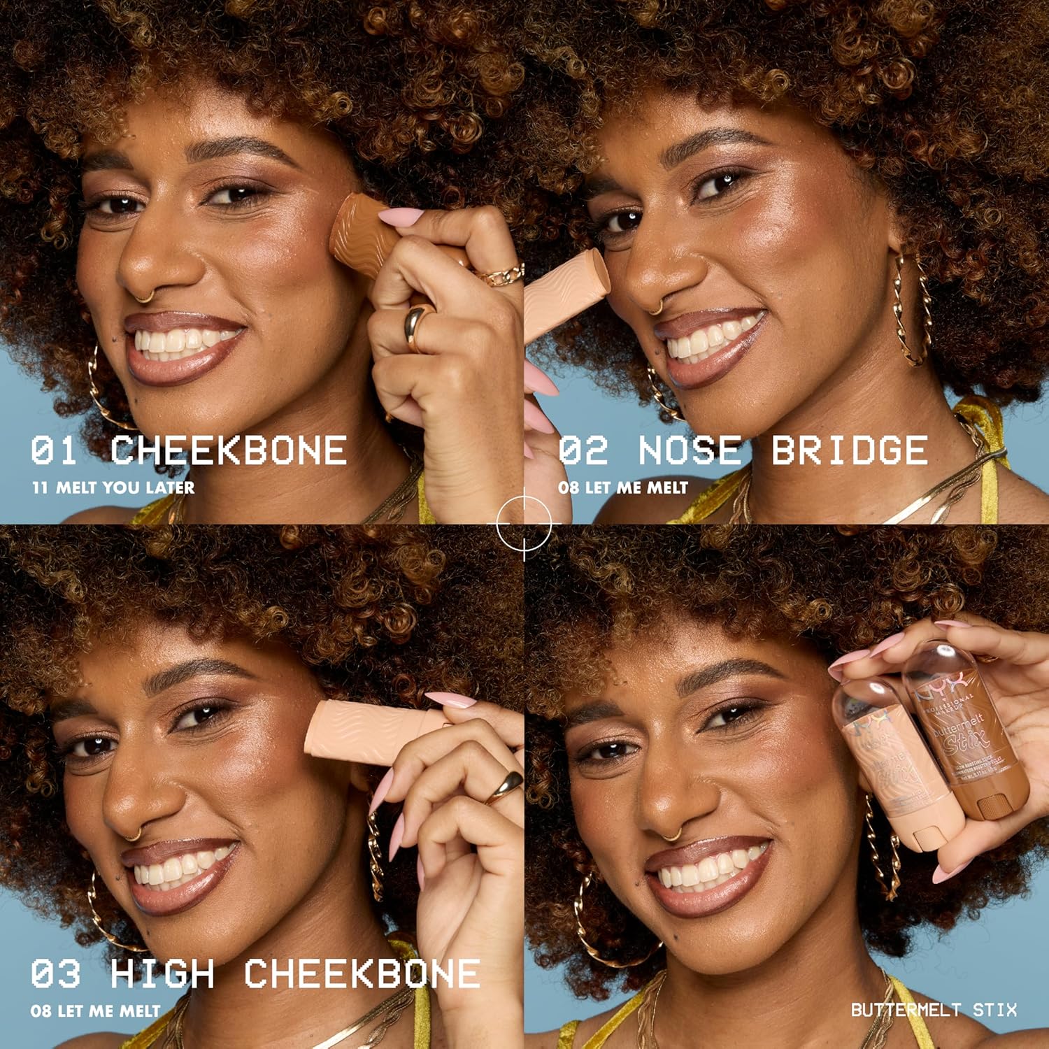 Thumbnail 6 de NYX Professional Makeup Buttermelt Highlighter Stix – stick crémeux effet glowy, tenue jusqu’à 8h (teinte A Whole Melt)