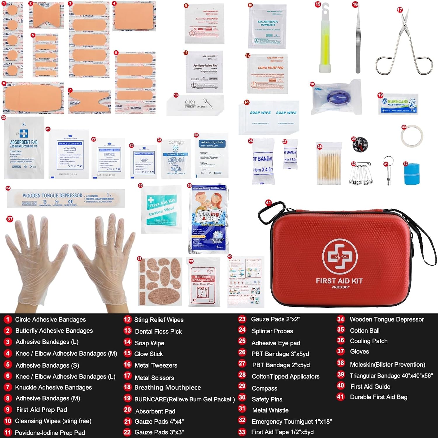 Thumbnail 2 de VRIEXSD Premium 320-Piece Waterproof EVA First Aid Kit