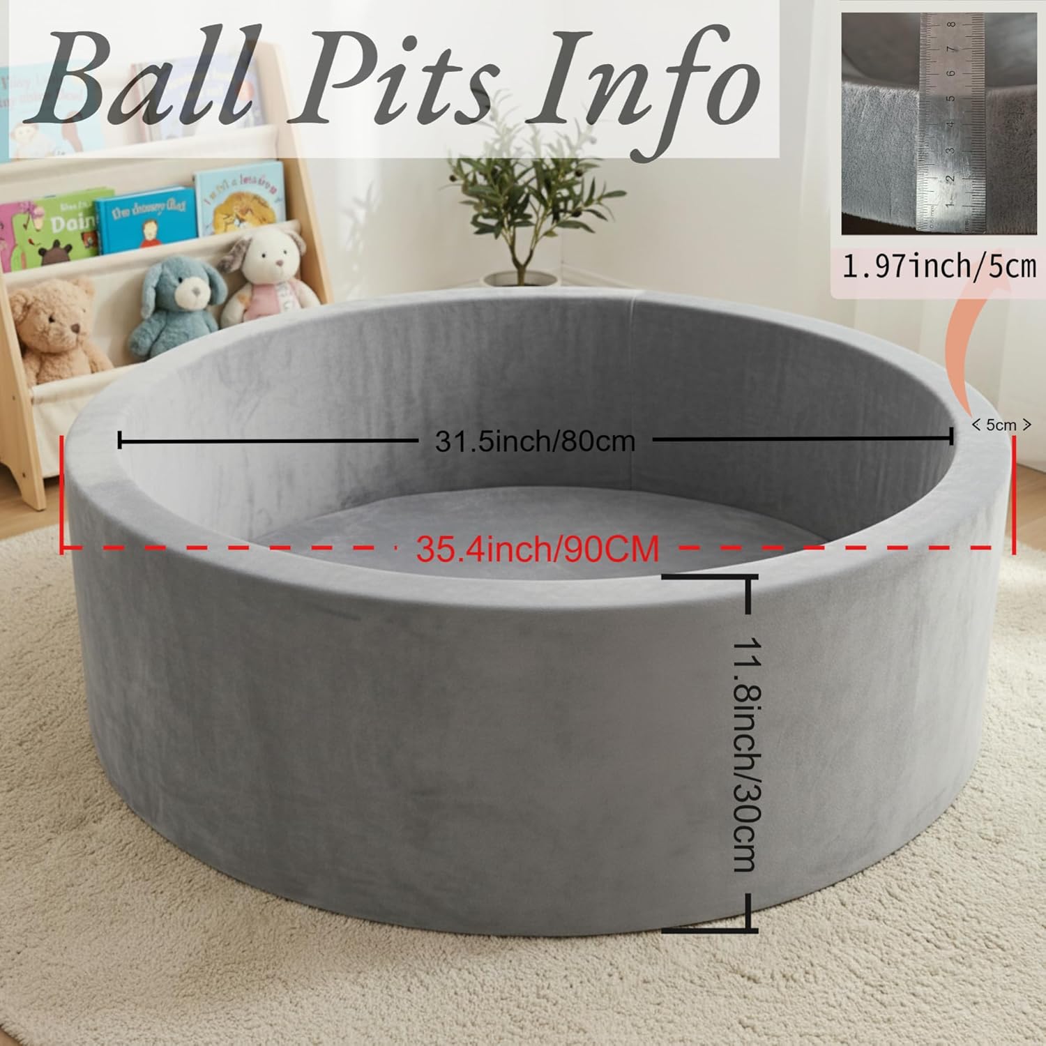 Thumbnail 4 de Foam Baby Ball Pit 35.4x11.8 for Toddlers