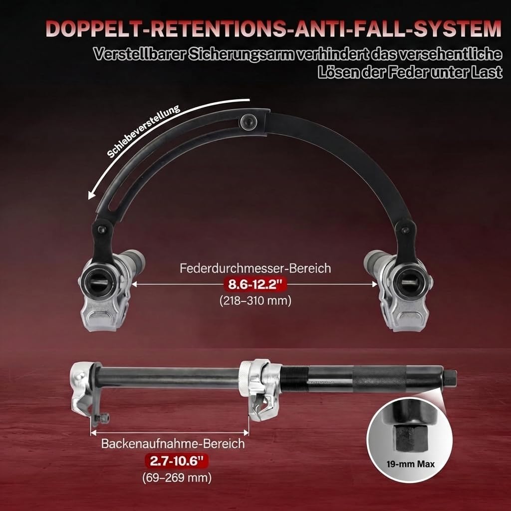 Thumbnail 4 de BILITOOLS Profi Federspanner Auto Set – MacPherson Federbein, 1200 kg (2-teilig)