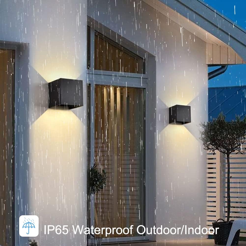 Detalle 2 de CANMEIJIA Aplique Pared Exterior 12W IP65 🌟 Luz Cálida 3000K