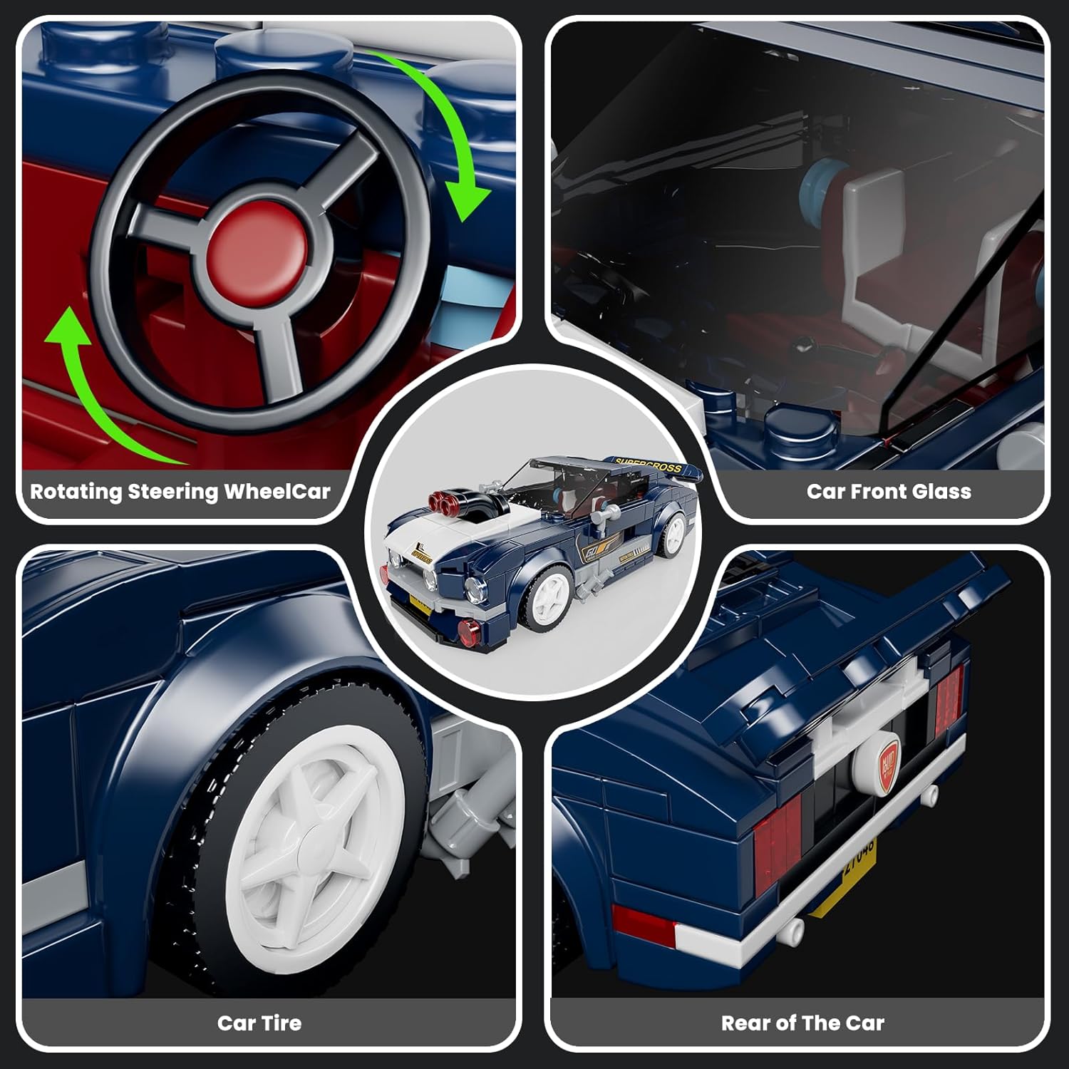 Thumbnail 5 de Mould King 27048 Technik Speed Champion Sportwagen Muster 387 Teile 🧱