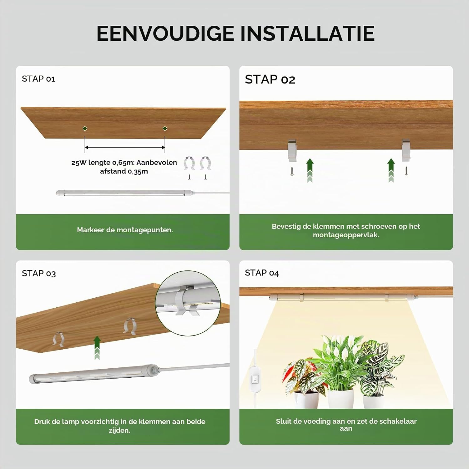 Detalle de SANSI C21GL-LT01-25W T8-kweeklamp 25 W, 60 cm, IP54 en 4000 K