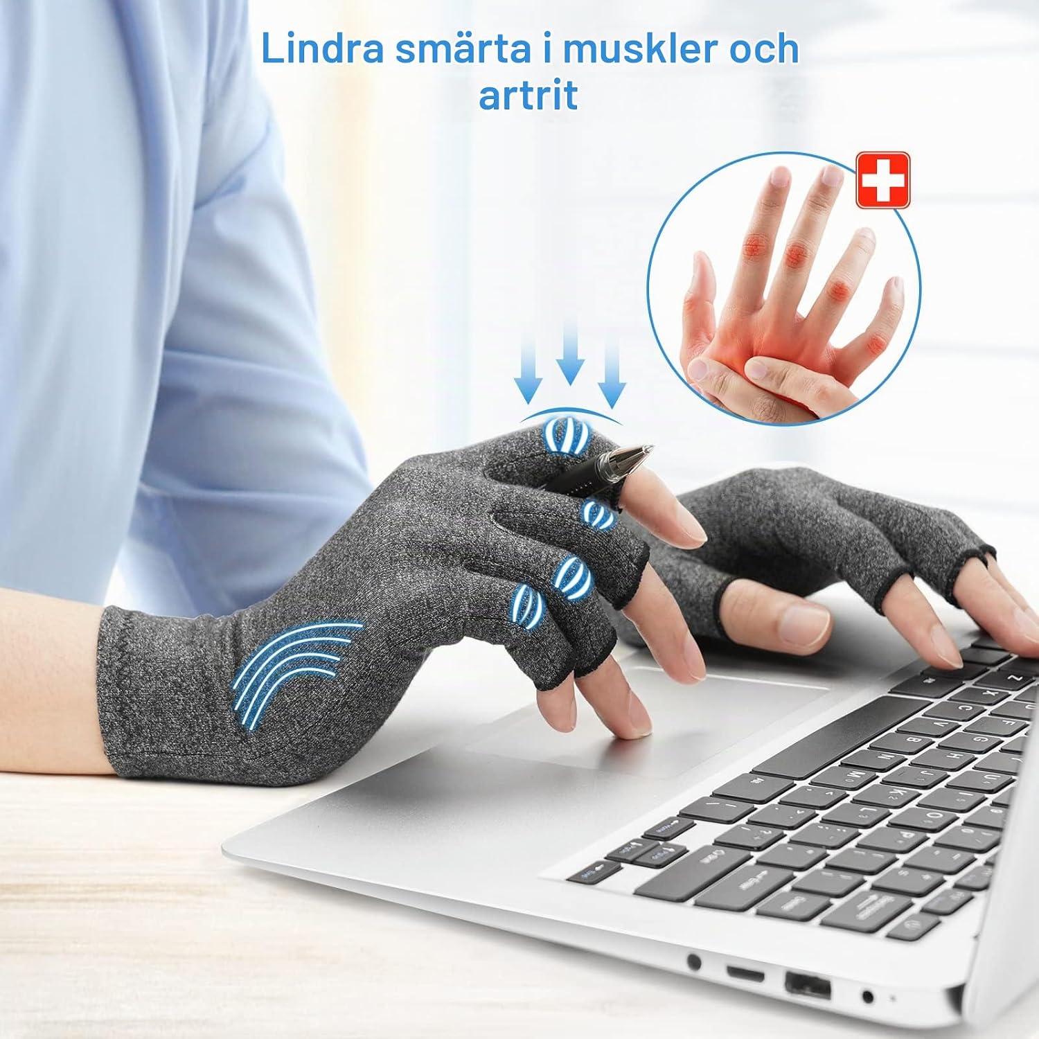 Thumbnail 6 de ACWOO U5-QX-LST211108-FBA fingerlösa kompressionshandskar, storlek L
