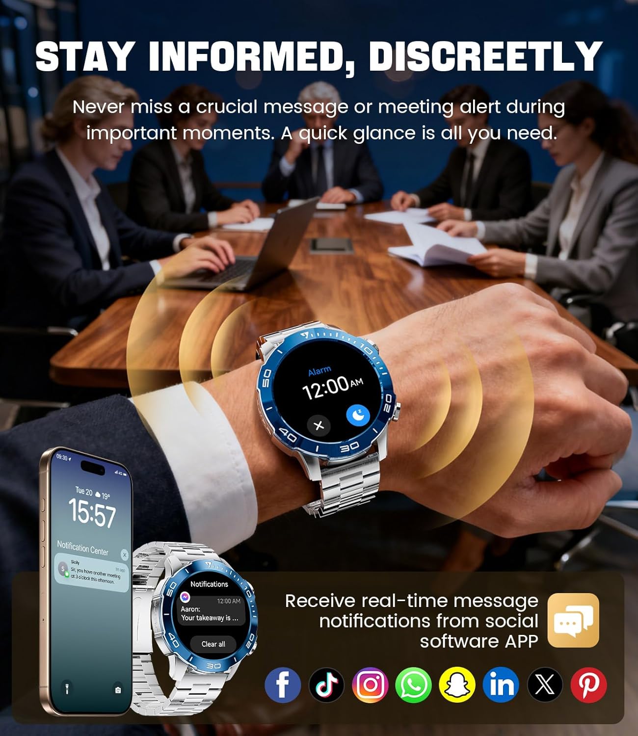 Thumbnail 2 de LIGE Montre Connectée Homme 1.43" AMOLED