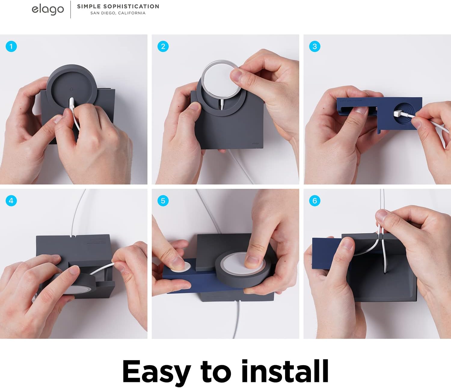 Thumbnail 4 de elago MS5 Duo Support de charge MagSafe + Apple Watch (Stone + Rouge) — charge téléphone et montre sur votre bureau