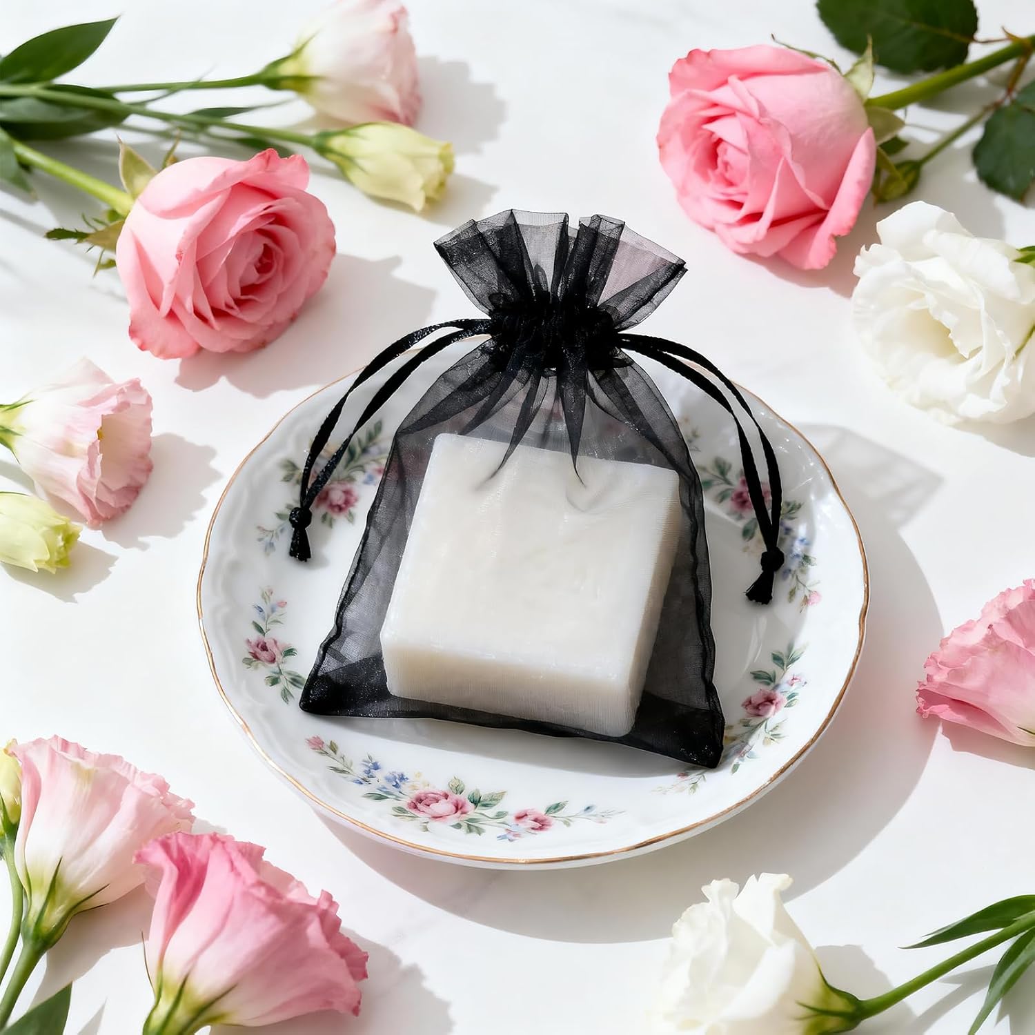 Thumbnail 3 de G2PLUS 100 Stück Schwarz Organzasäckchen 10x15 cm – wiederverwendbare Schmuck- und Geschenkbeutel