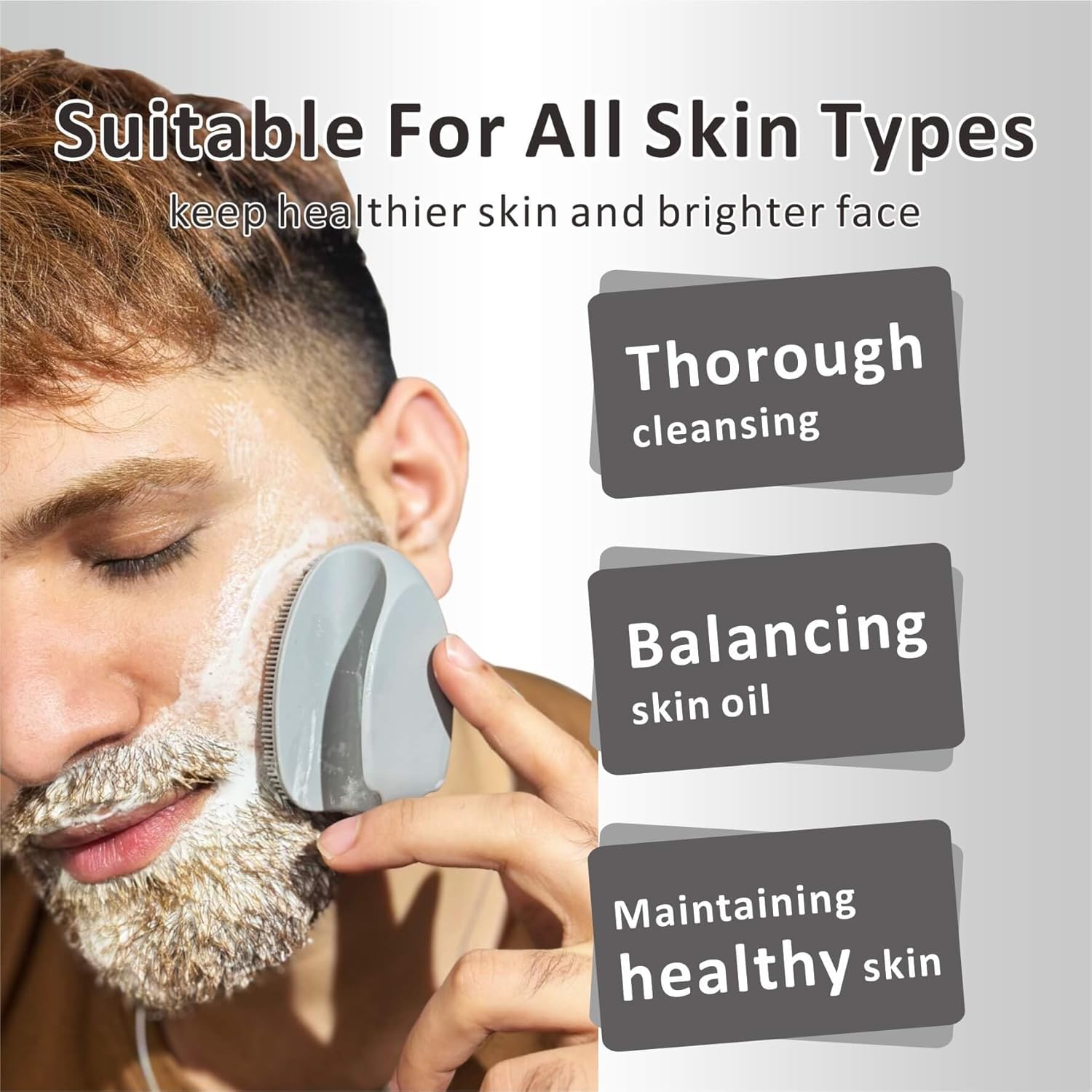 Detalle 2 de HIEERBUS Silicone Face Scrubber 3rd handheld facial brush