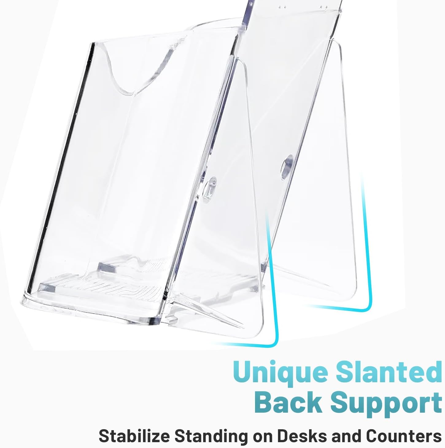 Detalle 2 de Viymgit DL Portrait Leaflet Holder 6-Pack: 1/3 A4 Clear Acrylic Display
