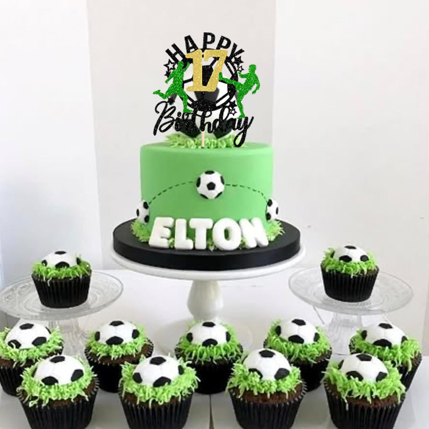 Thumbnail 6 de SYKYCTCY 13th Birthday Soccer Cake Topper set (1 pack) with stick