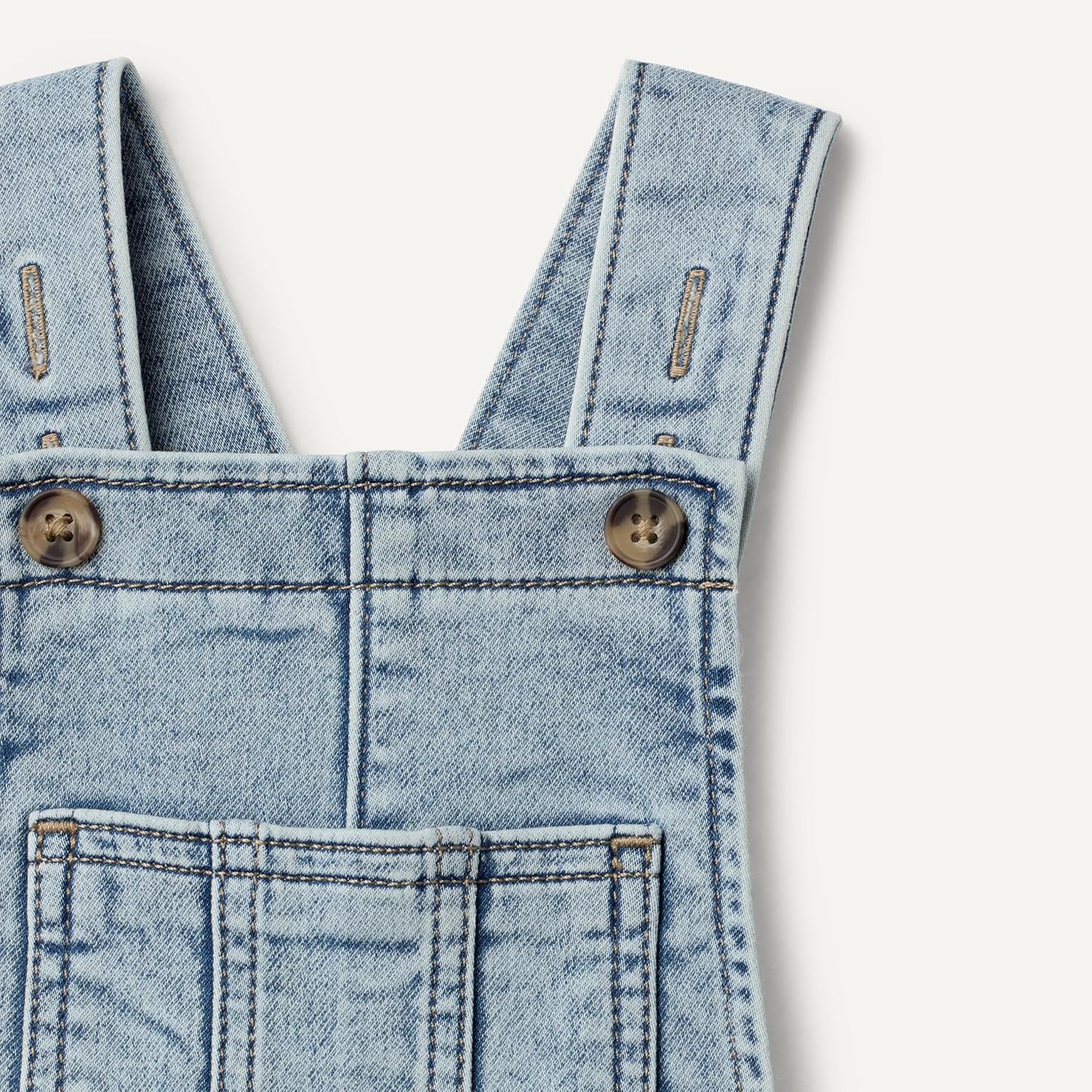 Thumbnail 3 de Amazon Essentials Unisex Babies’ Soft Stretch Denim Overalls (Regular-Fit)